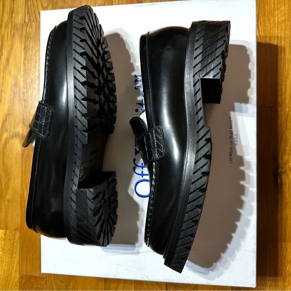 Off White - Men’s Combat Leather Loafer - Black - Size 7 (US) - NEW! - Picture 3 of 12